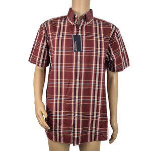 Roundtree Yorke Mens Size XL Plaid Long Sleeve Button Up Shirt  Brown Multi (02)